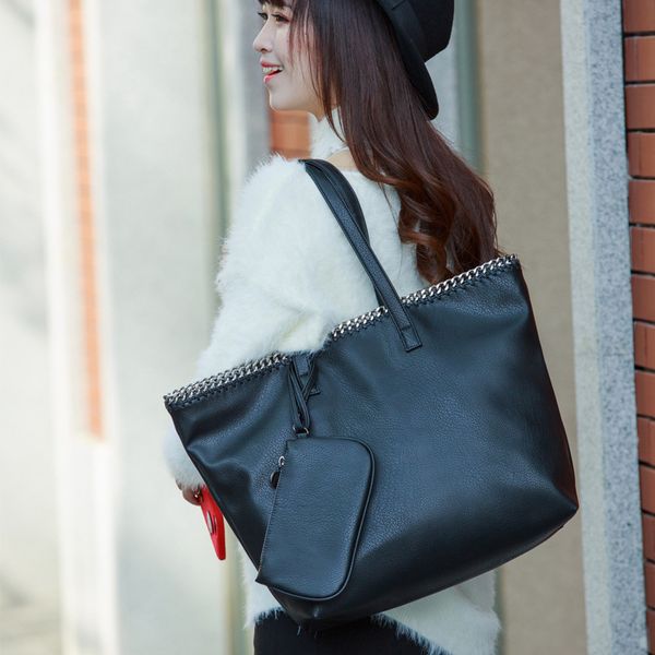 

european and american fashion pu female bag shoulder bag 2020 new fashion single handbag casual large capacity handbag big