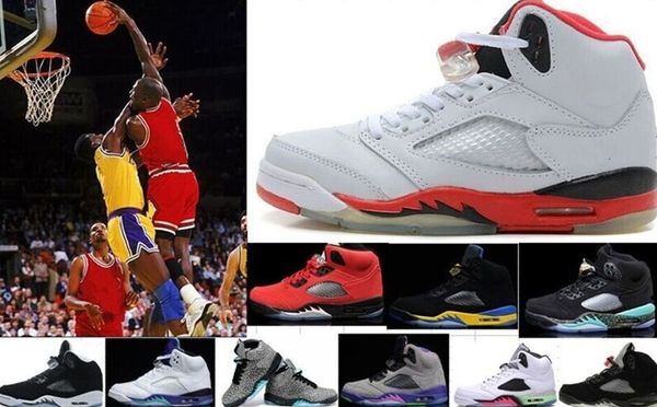 

wholesale 5s men basketball shoes sneakers oreo 5s black metallic reflect black grape oreo trainers athletics shoes 11 12