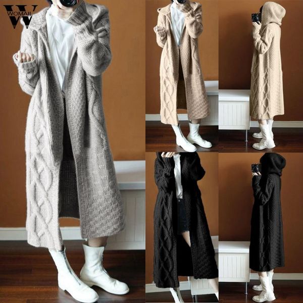 

womail женщины свитер кардигана зимы теплый пожимают плечами вязаный кардиган повседневный длинный сыпучие женская верхняя одежда пальто стр, White