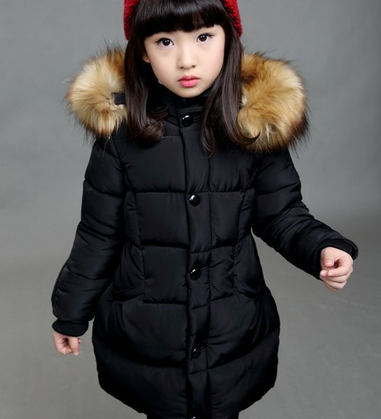 

new girls winter coat long fashion winter jacket meisjes winterjas girls coat 6wjt041, Blue;gray