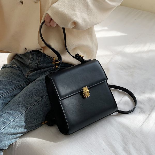 

vintage pu leather crossbody bags for women 2019 brand solid color small shoulder messenger bag ins female handbag and purse