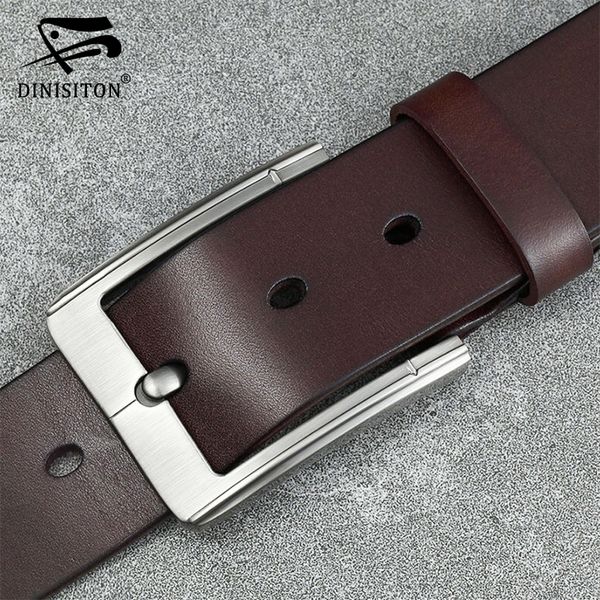 

dinisiton men belt cow genuine leather designer luxury strap male belts for man fashion classic vintage pin buckle, Black;brown