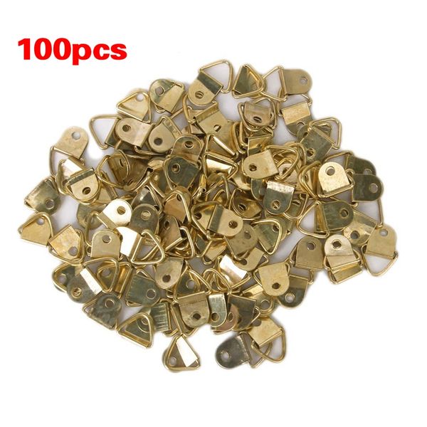

100 pieces small d-ring picture frame hangers single hole with screws
