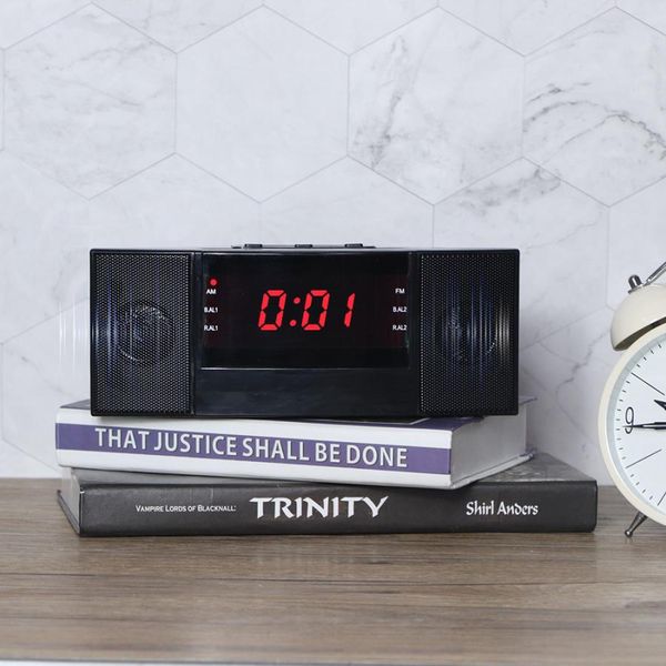 

fashion am/fm led clock radio electronic deskalarm clocks digital table sleep timer with usb charging accessories