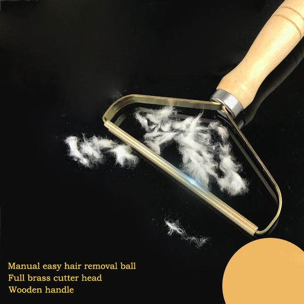 

portable lint remover with wood handle clothes fuzz fabric shaver brush tools power-fluff removing roller for sweater woven coat