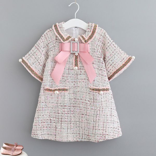 

fashion baby girls princess dress elegant girls long sleeve autumn classic kids clothing for birthday party designed vestidos, Red;yellow