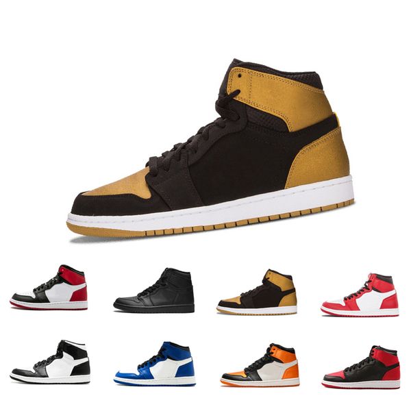 

2018 mens 1 og лучшие мужчины баскетбол обувь og jumpman sneaker хорошее качество мандаринка ретро кроссовки мужские 1s спортивные кроссовки, Black