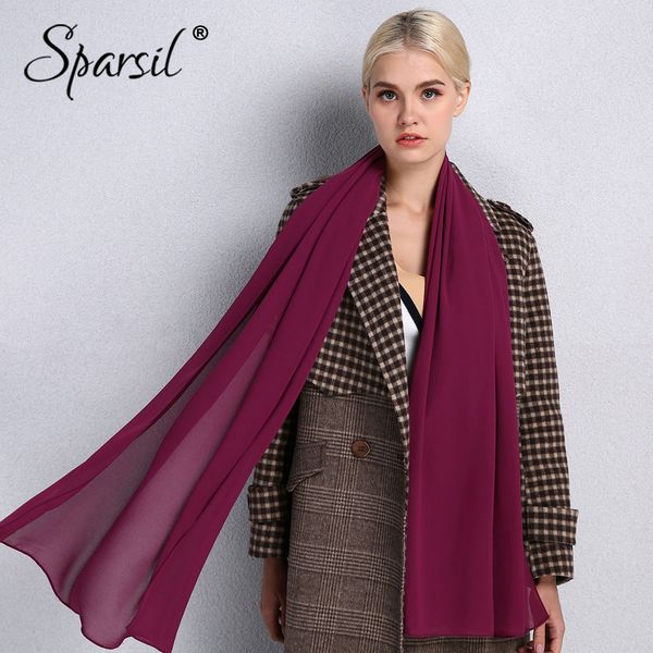 

sparsil quality chiffon scarves solid color headband spring summer thin breathable beach shawls muslim female hijabs scarf