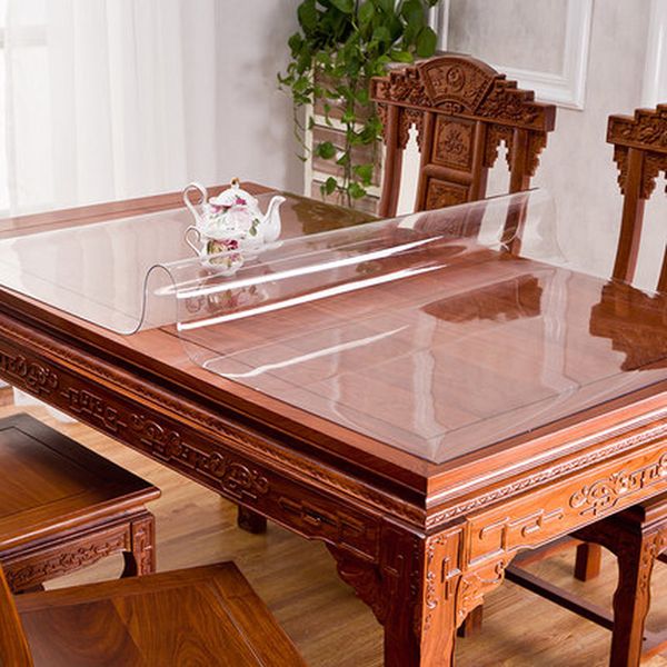

pvc tablecloth tablecloth transparent d' waterproof with kitchen pattern oil glass soft cloth 1.0mm