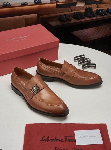 

20fw plus size men dress shoes men oxford luxury italian style pointed toe formal wedding casual slip-on animal boat leather shoes yecq1, Black