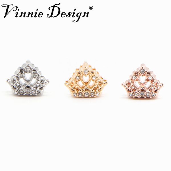

crystal crown slide charms fit on 8mm wide wrap bracelets for women children jewelry 5pcs/lot, Bronze;silver