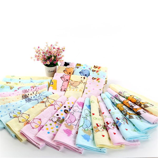

cotton gauze small towel double printed child towel infant shawl handkerchief for kindergarten
