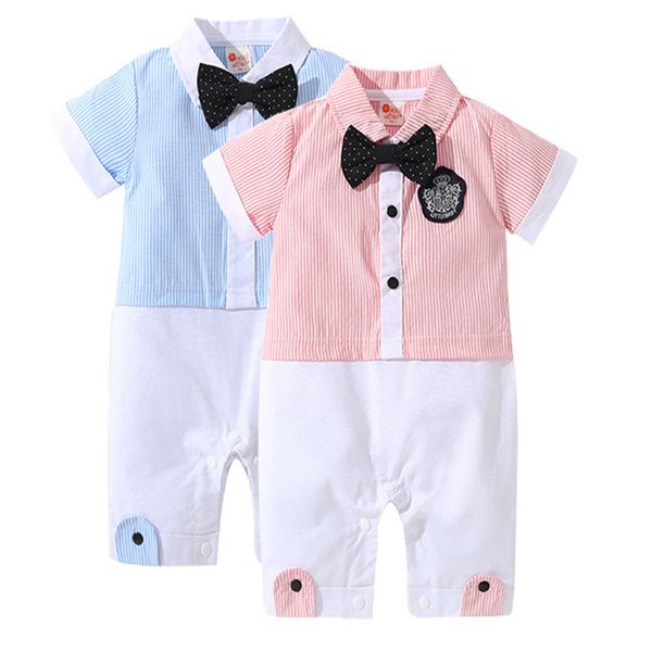 

baby boy gentlemen jumpsuit toddler bow tie party wedding birthday costume baby rompers 8sets/lot, White