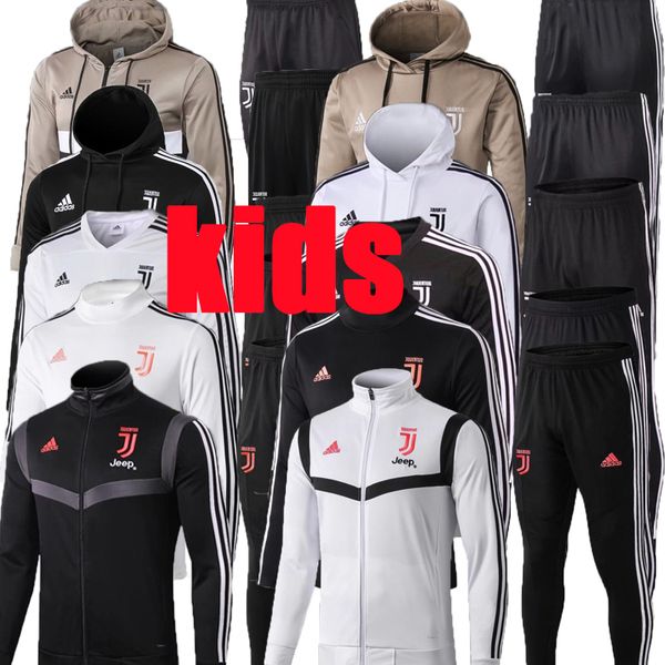 

New kid juventu jacket training uit 2019 2020 child ronaldo dybala mandzukic boy kid jacket track uit weat hirt uniform, Black