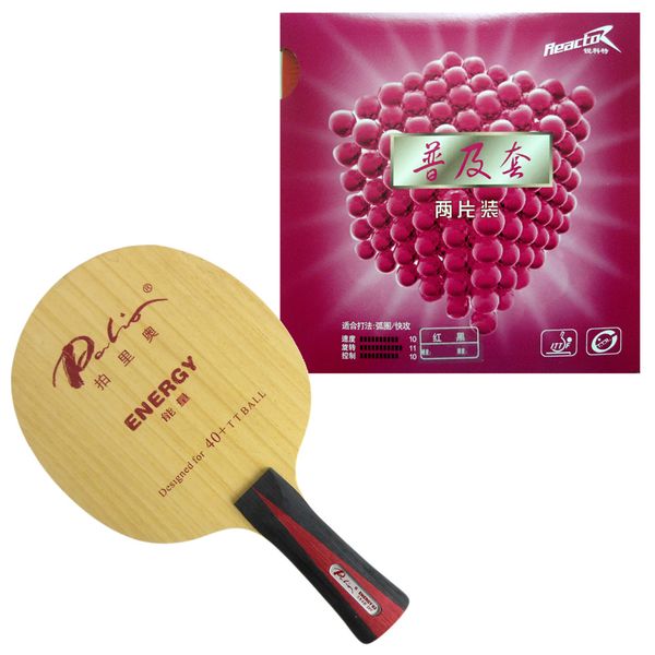 

pro table tennis pingpong combo racket palio energy 03 blade with 2pcs x reactor corbor rubbers fl