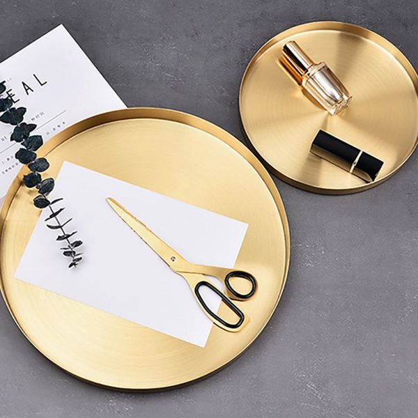 

stainless steel storage tray jewelry tray round shaped ring necklace accessories organizer trays table decoration ornaments