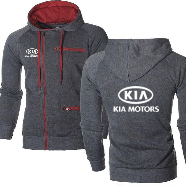 

мужчины куртка kia автомобилей логотипа печать повседневный hiphop харадзюку с длинным рукавом руно теплые толстовки с капюшоном mens молнии, Black;brown