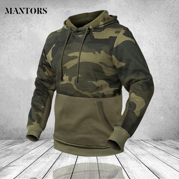 

army sweatshirt men brand fleece warm patchwork hoodies long sleeve hooded sweatshirt male autumn winter camouflage men outwear, Black