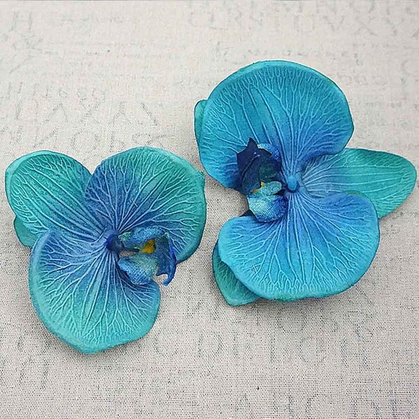 

100pcs 11cm silk butterfly orchid heads for home wedding party decora scrapbooking craft diy hat shoes artificial flowers
