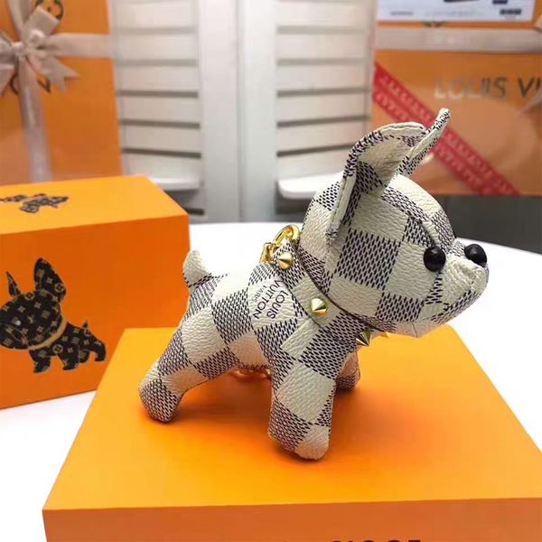 

2019 fashion new brand dog keychain keyring for women bag car key chain trinket jewelry gift souvenirs with box for gift, Silver