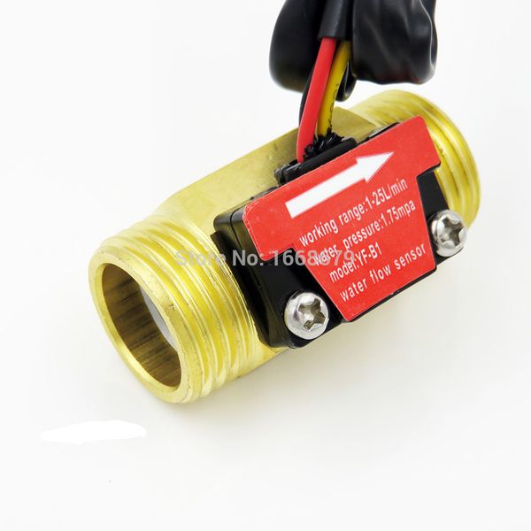 

full copper water flow sensor hall flow meter switch 1.75mpa g1/2'' pulse 1-25l/min