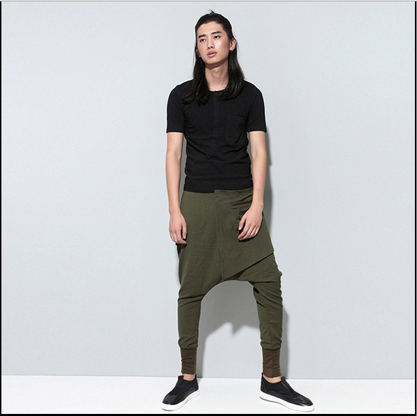

trendy men's feet harem pants korean men's casual pants hip-hop hip-hop tide 1196, Blue