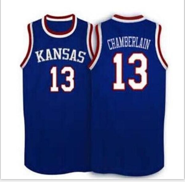 

custom men youth women vintage #13 wilt chamberlain kansas jayhawks ku basketball jersey size s-6xl or custom any name or number jersey, Black