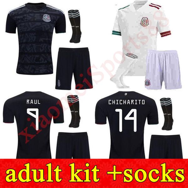 

kits 2021 gold cup mexico soccer jersey black 20 21 men chicharito h. lozano football jerseys set shirts