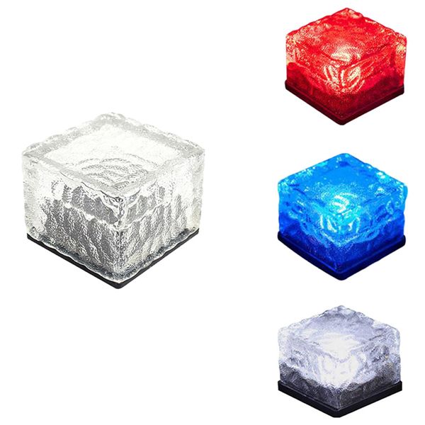 7 colori che cambiano illuminazione per esterni lampada da prato solare simulazione luce del cubo di ghiaccio lampada da notte illuminazione da giardino plaza decorazione della festa nuziale
