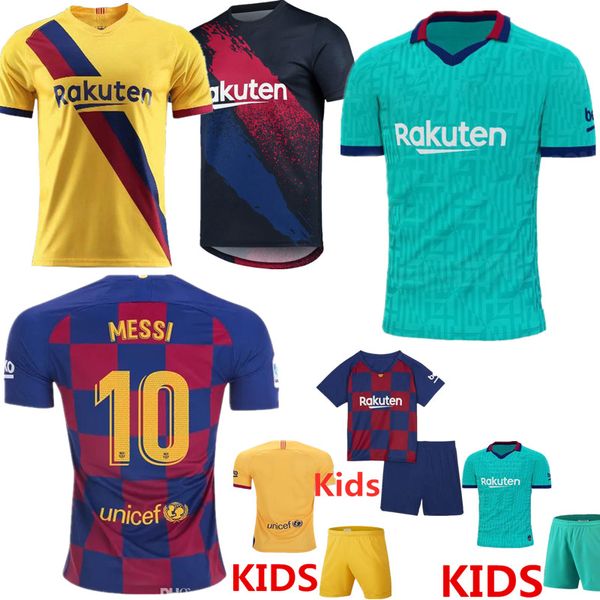 

man + kids 2019 20 barcelona messi jersey soccer jerseys suarez malcom maillot de foot barce jerseys dembele de jong griezmann, Black;yellow