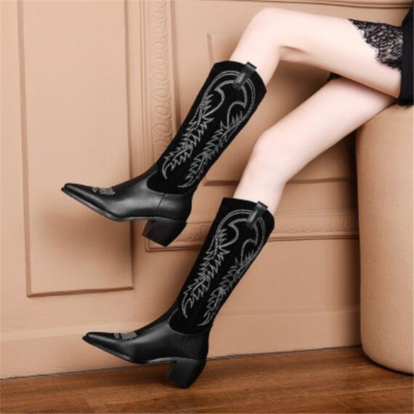 

new pattern europe and america superior quality women's boots 7cm high-heeled nightclub shoes comfort fashion showÂ usa 3-14 15, Black