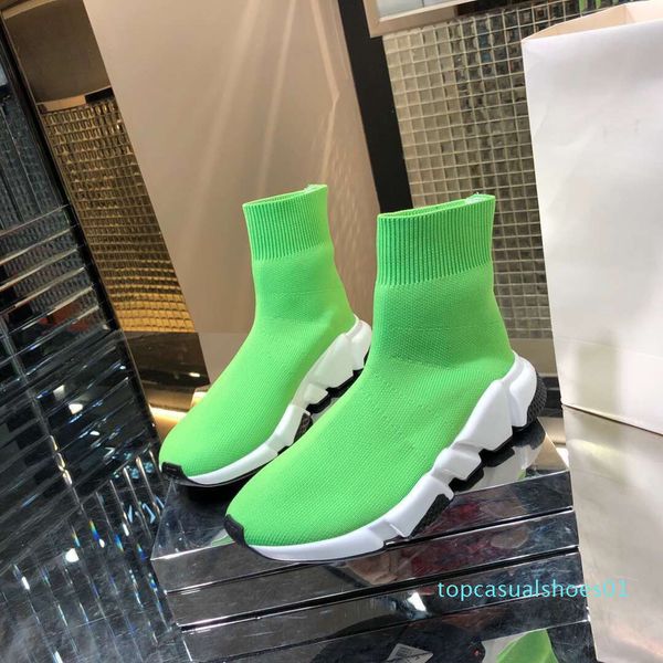 

2020 скорость тренер носок sneaker мужчины high top носок обувь женщины цвет подошва повседневная обувь дизайнер слип-on speed ​​trainer sne, Black