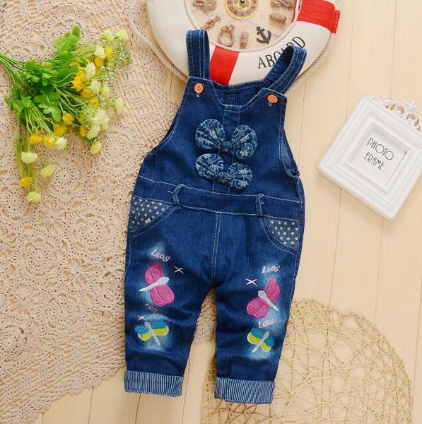 

summer baby leisure pants for girls toddler boys bib pants children denim overall trousers kids cartoon jeans, Blue