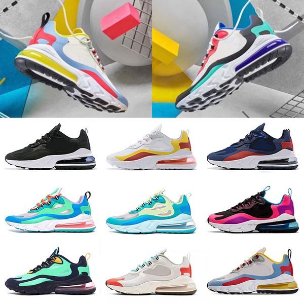

2019 new react mens sneakers running shoes bauhaus electro green hyper jade pink blue void bright violet fashion sports trainers 36-45