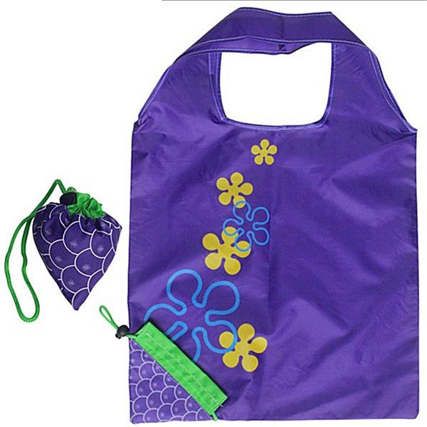 

grape eco-friendly folding shopping bag supermarket large storage reusable grocery totes pouch handbags foldable shopping bags