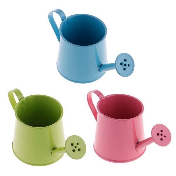 

3x gardening watering can, tinplate retro watering can kettle garden flower pots