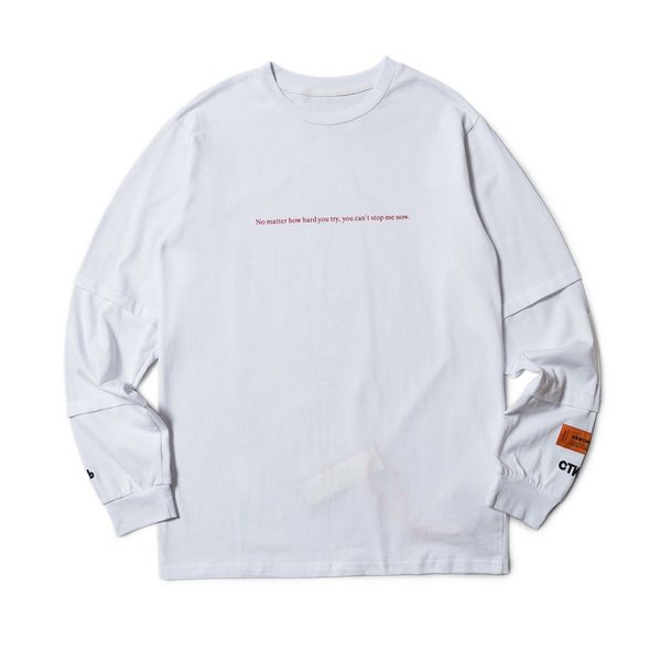 

Heron Preston T-Shirts Summer Men Casual O Neck Long Sleeve High Street Hip Hop White T-shirts Top Tees