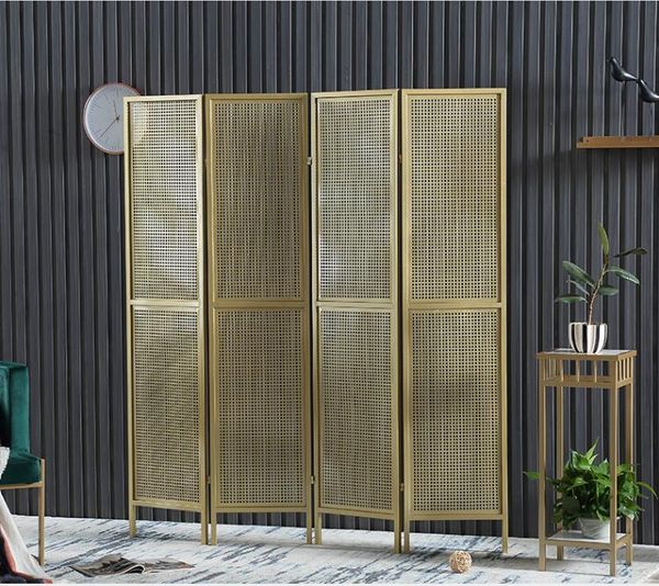 

openwork screen iron partition living room dividers decoration mobile folding simple small house push-pull screens