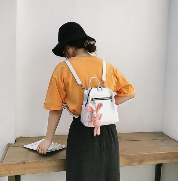 

Mini Backpack Girl New Fashion Ins Versatile PU Satchel Backpack Women Travel Bag