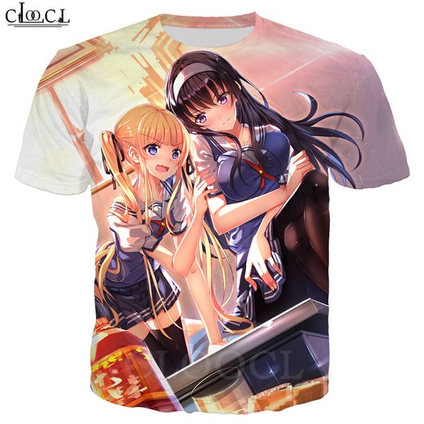 

мода saenai героиня нет sodatekata футболка пуловеры 3d печати женщины мужчины аниме девушки summer прохладный повседневная tops короткие ру, White;black