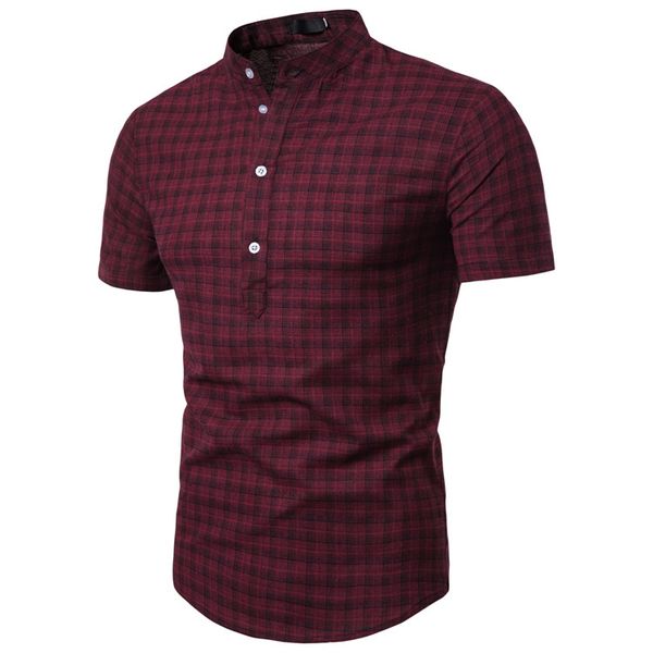 

mens designer polos fashion plaid short sleeve casual mens button summer polos shirts, White;black
