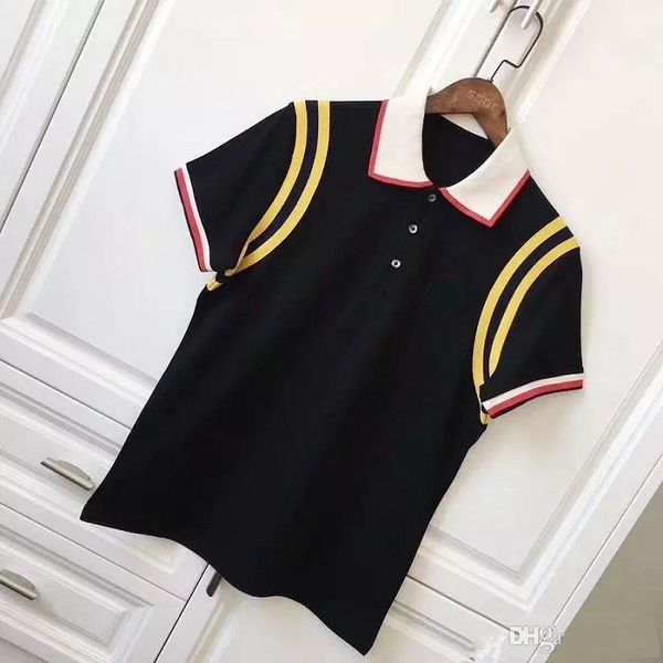 

2020 fashion mens designer t shirts fashion stripe splicing designer bee lapel short sleeve cotton polo t shirt homme asian size, White;black