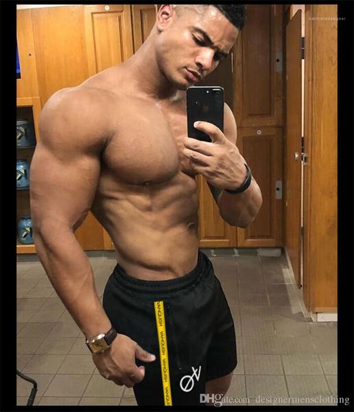 

clothing sports loose baskertball draestring embroidery gym shorts clothes sweatpants mens designer summer pants solid running, Black