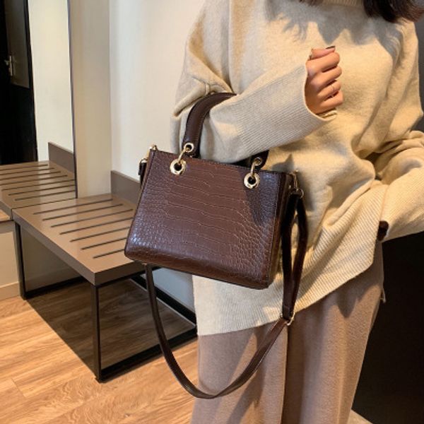 

2020new высококачественный крокодиловый узор маленькая квадратная сумка, женская сумка через плечо, европейская и американская дизайнерская