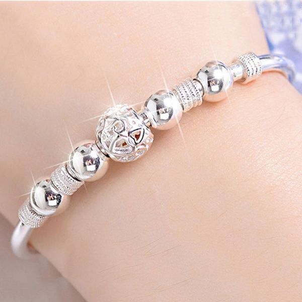 

beads bracelet transit fortune bracelet white copper silver jewelry female fashion jewelry gift wholesale, Black