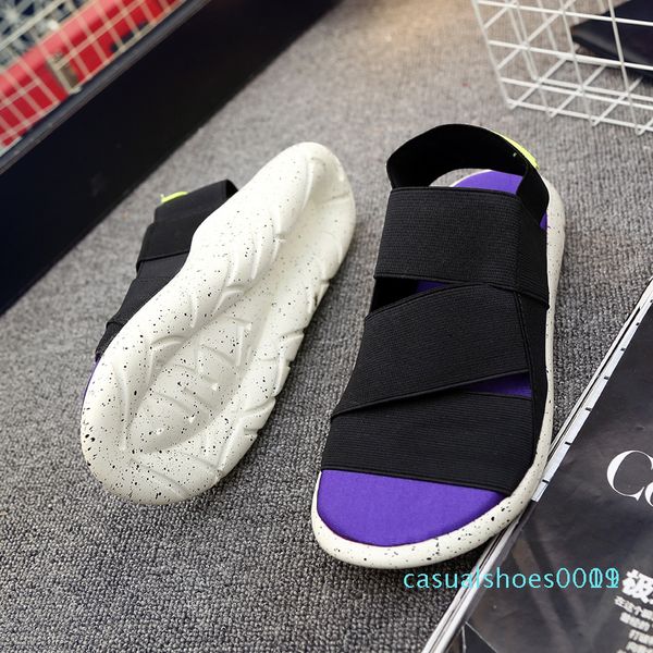 

sandals men wedge sandals summer man slippers elastic cloth comfortable male beach couple casual shoes lightweight 2019 c19, Black
