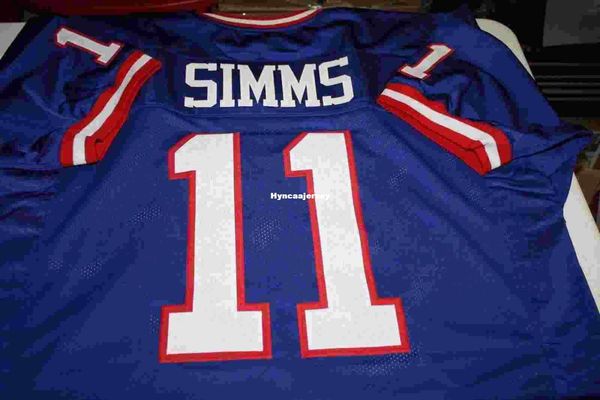 

retro #11 phil simms custom mitchell & ness jersey super bowl bule stitching men's football jerseys college ncaa, Black;red