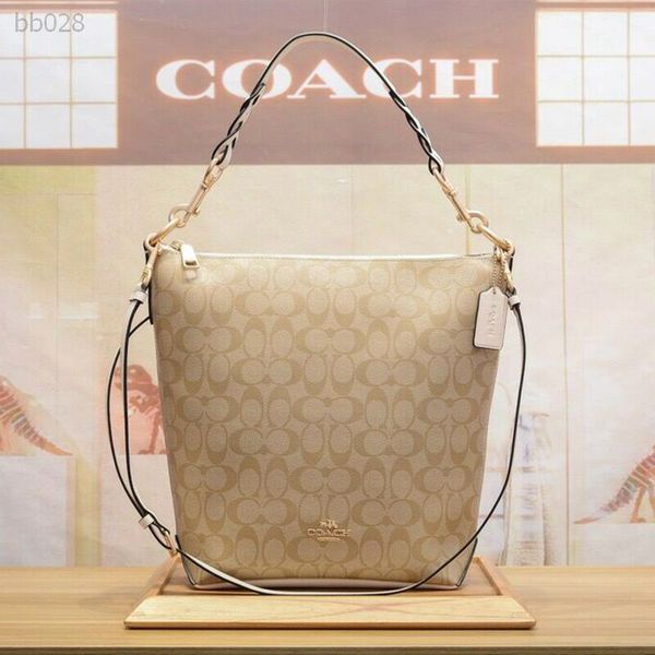 

leisure genuine women's bag 2019 new medium presbyopia bucket bag shoulder messenger chain bucket bags handbags