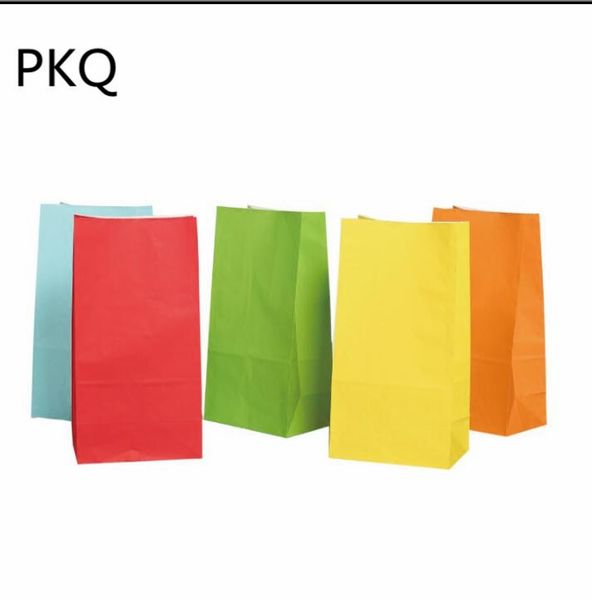 

50pcs mini kraft paper bags stand up open bags child party birthday paper packing treat bag