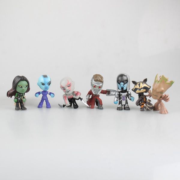 

galaxy guard rocket raccoon destroyer carmela singular tree man q version 7 shake-headed dolls